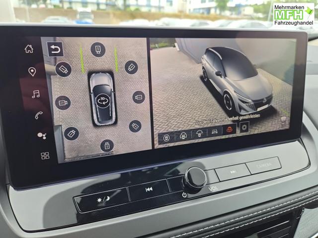Nissan Qashqai 1.3 DIG-T MHEV 158 PS X-Tronic Tekna Voll-Leder Klimaautomatik PanoGlasdach Sitzheizung Lenkradheizung Navi Head-Up Display elektr. Heckklappe ACC PDC v+h 360&deg;Kamera DAB Bluetooth Touchscreen Apple CarPlay Android Auto 19"LM 
