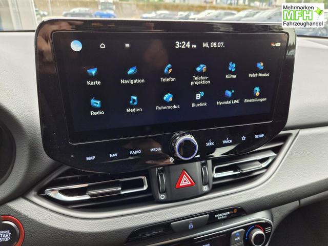Hyundai i30 Kombi 1.6 T-GDI 150PS Automatik N-Line Sitzheizung Lenkradheizung Klimaautomatik Navi 10,3"-Touchscreen Bluelink Apple CarPlay + Android Auto PDC v+h R&uuml;ckf.Kamera 18-LM 