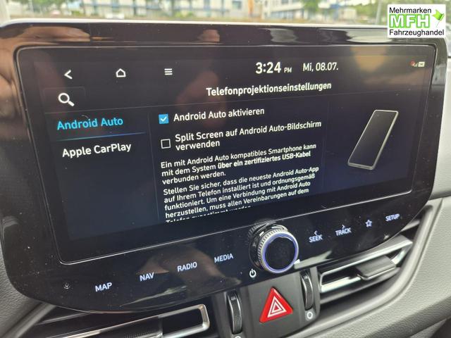 Hyundai i30 Kombi 1.6 T-GDI 150PS Automatik N-Line Sitzheizung Lenkradheizung Klimaautomatik Navi 10,3"-Touchscreen Bluelink Apple CarPlay + Android Auto PDC v+h R&uuml;ckf.Kamera 18-LM 