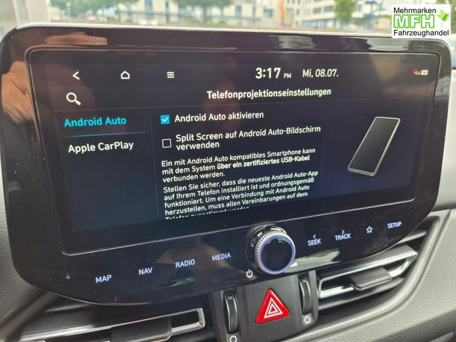 Hyundai i30 Kombi 1.6 T-GDI 150PS Automatik N-Line Sitzheizung Lenkradheizung Klimaautomatik Navi 10,3"-Touchscreen Bluelink Apple CarPlay + Android Auto PDC v+h R&uuml;ckf.Kamera 18-LM 