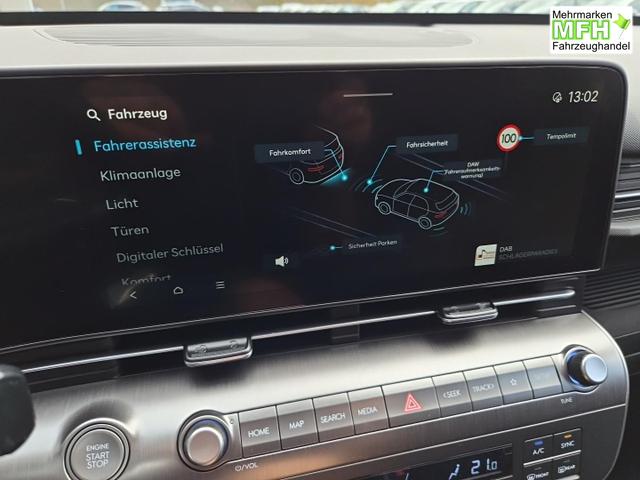 Hyundai KONA Trend 1.6 T-GDI 150PS Automatik Voll-LED-Scheinw. Sitzheizung Lenkradheizung ACC Klimaautomatik Navi Touchscreen DAB+ Apple CarPlay + Android Auto PDC v+h R&uuml;ckf.Kamera 2xKeyless 17-LM 