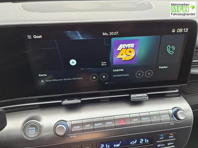 Hyundai KONA Trend 1.6 T-GDI 150PS Automatik Voll-LED-Scheinw. Sitzheizung Lenkradheizung ACC Klimaautomatik Navi Touchscreen DAB+ Apple CarPlay + Android Auto PDC v+h R&uuml;ckf.Kamera 2xKeyless 17-LM 