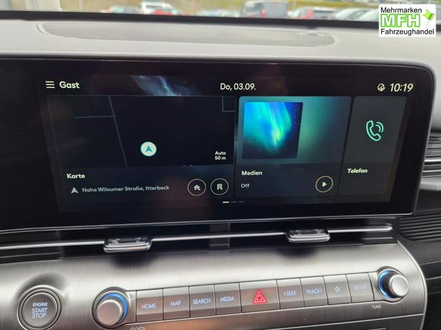 Hyundai KONA Trend 1.6 T-GDI 150PS Voll-LED-Scheinw. Sitzheizung Lenkradheizung Klimaautomatik Tempomat Navi Touchscreen DAB+ Apple CarPlay + Android Auto PDC v+h R&uuml;ckf.Kamera 2xKeyless 17-LM 