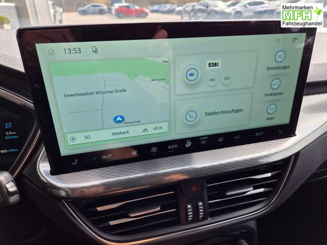 Ford Kuga Titanium 243PS PHEV Automatik elektr. PanoDach Sitzheizung v+h Lenkradheizung Frontscheibe beheizb. Klimaautomatik Navi SYNC4 Apple CarPlay Android Auto Touchscreen PDC 4xKamera 2xKeyless 17"LM vollelektr. Reichweite 66KM 