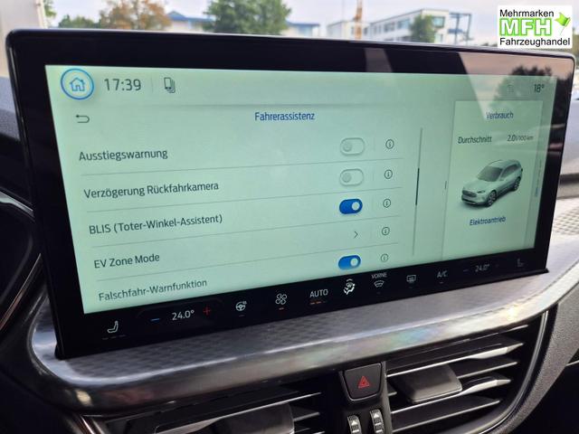 Ford Kuga Titanium 243PS PHEV Automatik schwenkb. AHK elektr. PanoDach Sitzheizung v+h Lenkradheizung Frontscheibe beheizb. Klimaautomatik Navi SYNC4 Apple CarPlay Android Auto Touchscreen PDC 4xKamera 2xKeyless 17"LM vollelektr. Reichweite 66KM 