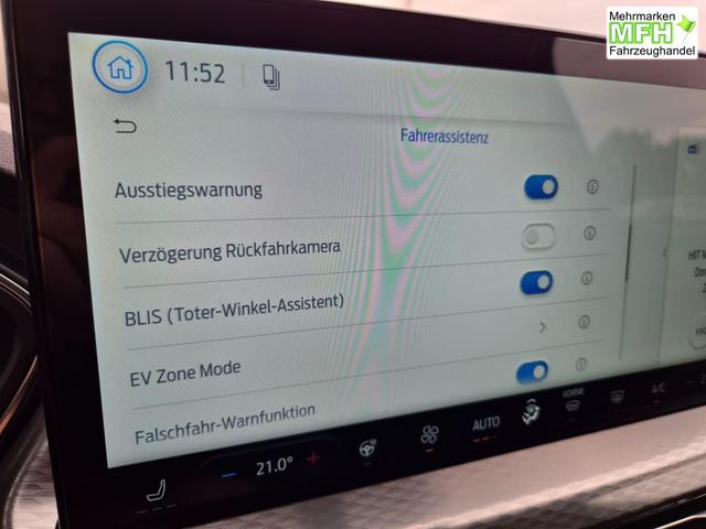 Ford Kuga Titanium 243PS PHEV Automatik schwenkb. AHK Sitzheizung v+h Lenkradheizung Frontscheibe beheizb. Klimaautomatik Navi SYNC4 Apple CarPlay Android Auto Touchscreen PDC 4xKamera 2xKeyless 17"LM vollelektr. Reichweite 66KM 