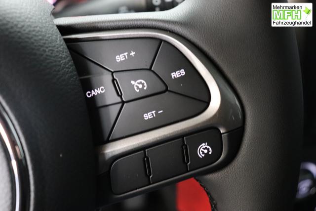 Jeep Renegade 1.5 T4 DCT7 e-Hybrid Longitude 1469 96 kW435 Blue Shade 015 Stoff Schwarz "61P Blue Shade Metallic Business-Paket Longitude: Uconnect Smartouch 8.4 mit 8,4""-Touchscreen, Navigationssystem, Bluetooth, AUX-IN-und USB sowie DAB, Apple CarPlay&Android Auto und LIVE Services, Fahrersitz mit elektr. Lordosenst&uuml;tze 2-fach verstellbar"