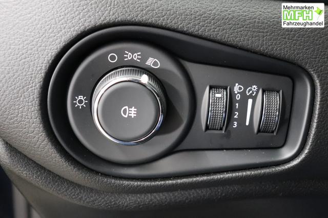 Jeep Renegade 1.5 T4 DCT7 e-Hybrid Longitude 1469 96 kW435 Blue Shade 015 Stoff Schwarz "61P Blue Shade Metallic Business-Paket Longitude: Uconnect Smartouch 8.4 mit 8,4""-Touchscreen, Navigationssystem, Bluetooth, AUX-IN-und USB sowie DAB, Apple CarPlay&Android Auto und LIVE Services, Fahrersitz mit elektr. Lordosenst&uuml;tze 2-fach verstellbar"