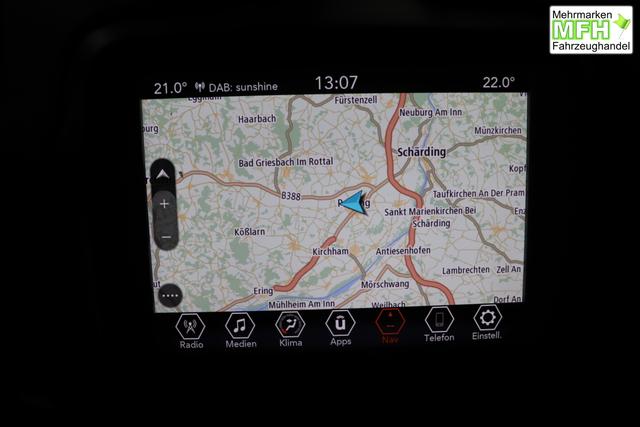 Jeep Renegade 1.5 T4 DCT7 e-Hybrid Longitude 1469 96 kW679 Graphite Grau 015 Stoff Schwarz "5DT Graphite Grau Business-Paket Longitude: Uconnect Smartouch 8.4 mit 8,4""-Touchscreen, Navigationssystem, Bluetooth, AUX-IN-und USB sowie DAB, Apple CarPlay&Android Auto und LIVE Services, Fahrersitz mit elektr. Lordosenst&uuml;tze 2-fach verstellbar"