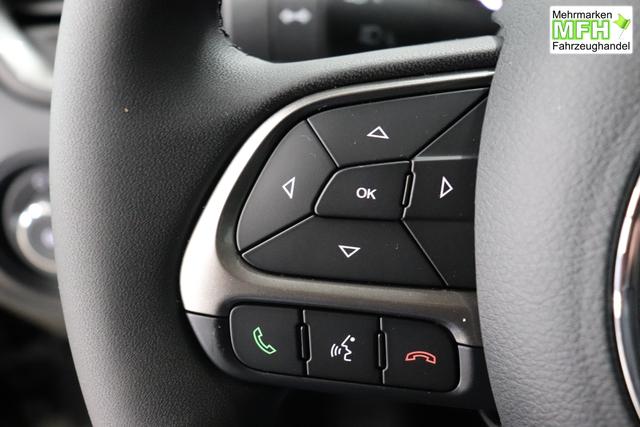 Jeep Renegade 1.5 T4 DCT7 e-Hybrid Longitude 1469 96 kW679 Graphite Grau 015 Stoff Schwarz "5DT Graphite Grau Business-Paket Longitude: Uconnect Smartouch 8.4 mit 8,4""-Touchscreen, Navigationssystem, Bluetooth, AUX-IN-und USB sowie DAB, Apple CarPlay&Android Auto und LIVE Services, Fahrersitz mit elektr. Lordosenst&uuml;tze 2-fach verstellbar"