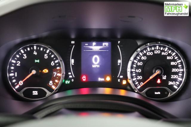 Jeep Renegade 1.5 T4 DCT7 e-Hybrid Longitude 1469 96 kW679 Graphite Grau 015 Stoff Schwarz "5DT Graphite Grau Business-Paket Longitude: Uconnect Smartouch 8.4 mit 8,4""-Touchscreen, Navigationssystem, Bluetooth, AUX-IN-und USB sowie DAB, Apple CarPlay&Android Auto und LIVE Services, Fahrersitz mit elektr. Lordosenst&uuml;tze 2-fach verstellbar"