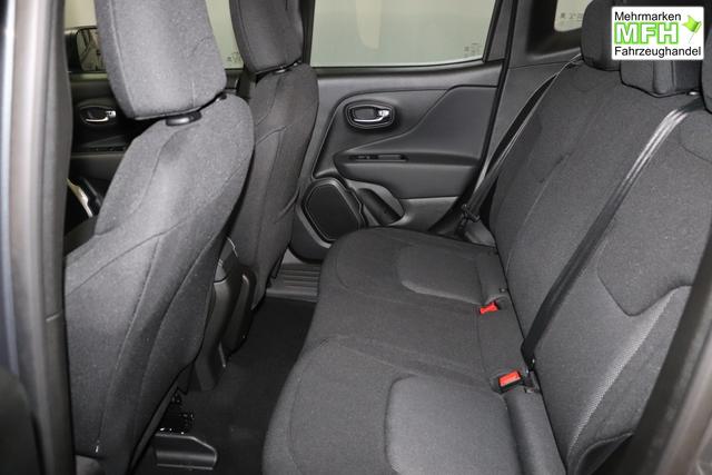 Jeep Renegade 1.5 T4 DCT7 e-Hybrid Longitude 1469 96 kW679 Graphite Grau 015 Stoff Schwarz "5DT Graphite Grau Business-Paket Longitude: Uconnect Smartouch 8.4 mit 8,4""-Touchscreen, Navigationssystem, Bluetooth, AUX-IN-und USB sowie DAB, Apple CarPlay&Android Auto und LIVE Services, Fahrersitz mit elektr. Lordosenst&uuml;tze 2-fach verstellbar"
