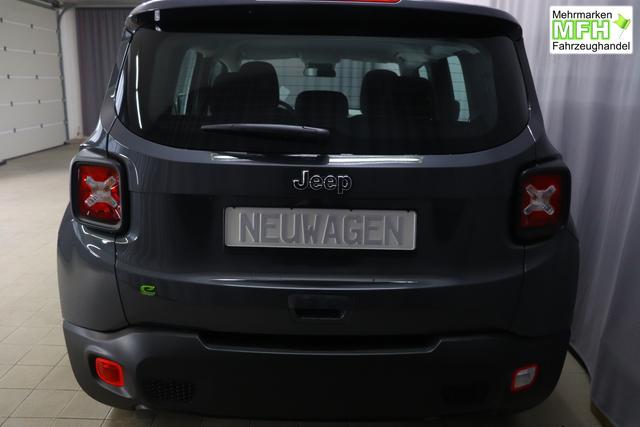 Jeep Renegade 1.5 T4 DCT7 e-Hybrid Longitude 1469 96 kW679 Graphite Grau 015 Stoff Schwarz "5DT Graphite Grau Business-Paket Longitude: Uconnect Smartouch 8.4 mit 8,4""-Touchscreen, Navigationssystem, Bluetooth, AUX-IN-und USB sowie DAB, Apple CarPlay&Android Auto und LIVE Services, Fahrersitz mit elektr. Lordosenst&uuml;tze 2-fach verstellbar"