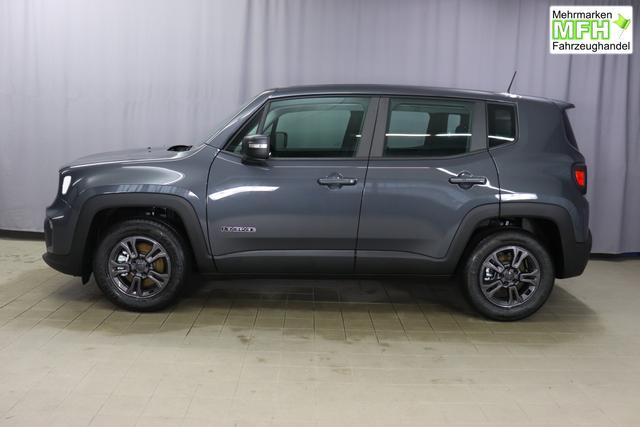 Jeep Renegade 1.5 T4 DCT7 e-Hybrid Longitude 1469 96 kW679 Graphite Grau 015 Stoff Schwarz "5DT Graphite Grau Business-Paket Longitude: Uconnect Smartouch 8.4 mit 8,4""-Touchscreen, Navigationssystem, Bluetooth, AUX-IN-und USB sowie DAB, Apple CarPlay&Android Auto und LIVE Services, Fahrersitz mit elektr. Lordosenst&uuml;tze 2-fach verstellbar"