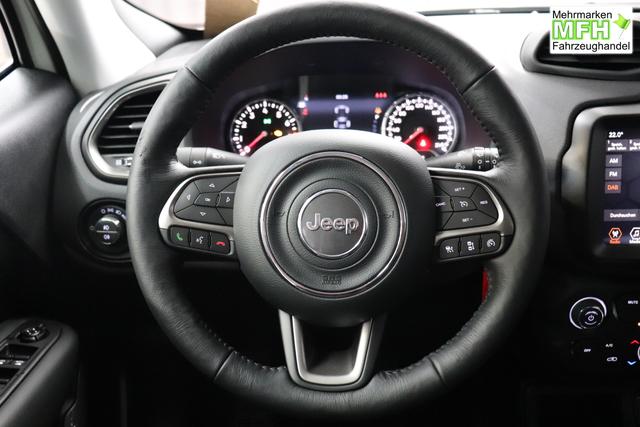 Jeep Renegade 1.5 T4 DCT7 e-Hybrid Limited 1469 96 kW296 Alpine White 020 Stoff Schwarz "Navigationssystem 7KS Winter-Paket UGM Uconnect Smartouch 8.4 mit 8,4""-Touchscreen, Navigationssystem, Bluetooth, AUX-IN-und USB sowie DAB, Apple CarPlay&Android Auto und LIVE Services 070 Seitenscheiben hinten und Heckscheibe verdunkelt Alpine White"