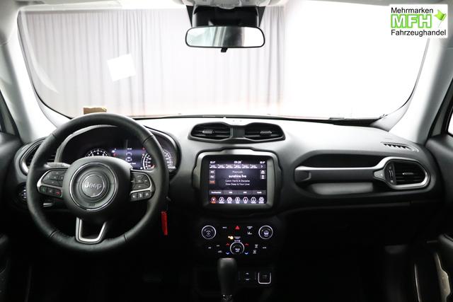 Jeep Renegade 1.5 T4 DCT7 e-Hybrid Limited 1469 96 kW296 Alpine White 020 Stoff Schwarz "Navigationssystem 7KS Winter-Paket UGM Uconnect Smartouch 8.4 mit 8,4""-Touchscreen, Navigationssystem, Bluetooth, AUX-IN-und USB sowie DAB, Apple CarPlay&Android Auto und LIVE Services 070 Seitenscheiben hinten und Heckscheibe verdunkelt Alpine White"