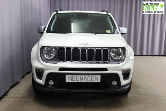 Jeep Renegade 1.5 T4 DCT7 e-Hybrid Limited 1469 96 kW296 Alpine White 020 Stoff Schwarz "Navigationssystem 7KS Winter-Paket UGM Uconnect Smartouch 8.4 mit 8,4""-Touchscreen, Navigationssystem, Bluetooth, AUX-IN-und USB sowie DAB, Apple CarPlay&Android Auto und LIVE Services 070 Seitenscheiben hinten und Heckscheibe verdunkelt Alpine White"