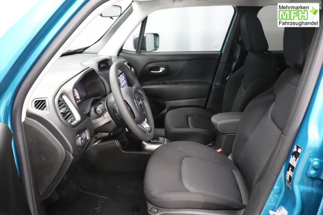 Jeep Renegade 1.6 Multijet 16V Longitude Diesel 1598 96 kW470 Bikini Metallic Stoff schwarz "8F6 Reifen-Reparatur-Set (Kit Fix&Go) Business-Paket Longitude 070 Stark abgedunkelte Heckscheibe und Seitenscheiben hinten Bikini Metallic", Beispielbilder, ggf. teilweise mit Sonderausstattung