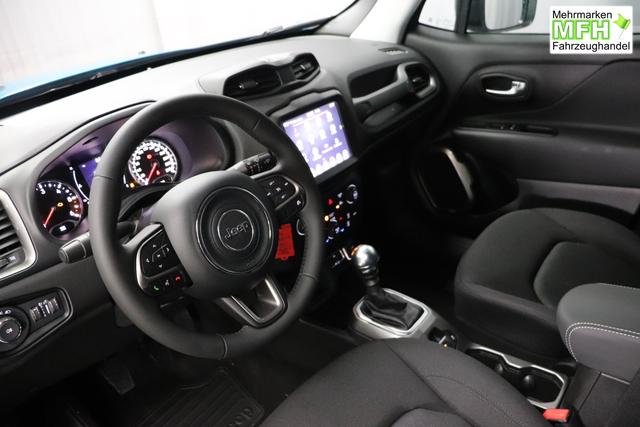 Jeep Renegade 1.6 Multijet 16V Longitude Diesel 1598 96 kW470 Bikini Metallic Stoff schwarz "8F6 Reifen-Reparatur-Set (Kit Fix&Go) Business-Paket Longitude 070 Stark abgedunkelte Heckscheibe und Seitenscheiben hinten Bikini Metallic", Beispielbilder, ggf. teilweise mit Sonderausstattung