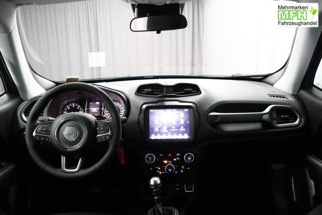 Jeep Renegade 1.6 Multijet 16V Longitude Diesel 1598 96 kW470 Bikini Metallic Stoff schwarz "8F6 Reifen-Reparatur-Set (Kit Fix&Go) Business-Paket Longitude 070 Stark abgedunkelte Heckscheibe und Seitenscheiben hinten Bikini Metallic", Beispielbilder, ggf. teilweise mit Sonderausstattung