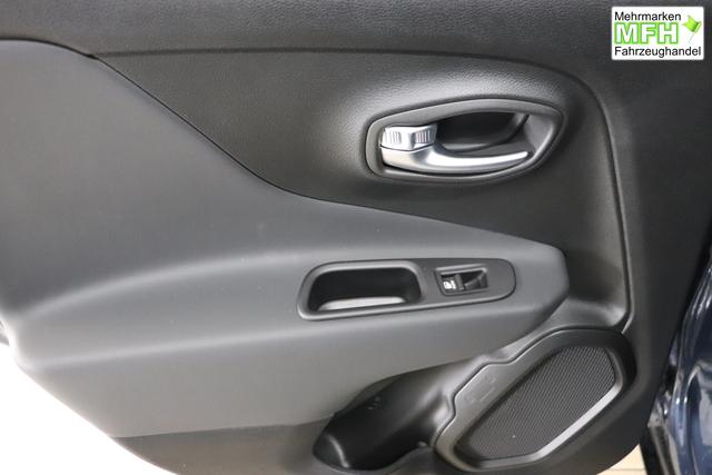 Jeep Renegade 1.5 T4 DCT7 e-Hybrid Limited 1469 96 kW435 Blue Shade Leder Schwarz "Navigationssystem 01K Design-Paket Black Pack 2XL Leder-Paket 2T2 Funktions-Paket 7KS Winter-Paket UGM Uconnect Smartouch 8.4 mit 8,4""-Touchscreen, Navigationssystem, Bluetooth, AUX-IN-und USB sowie DAB, Apple CarPlay&Android Auto und LIVE Services 070 Seitenscheiben hinten und Heckscheibe verdunkelt 108 18""-Leichtmetallfelgen, schwarz gl&auml;nzend 61P Blue Shade"