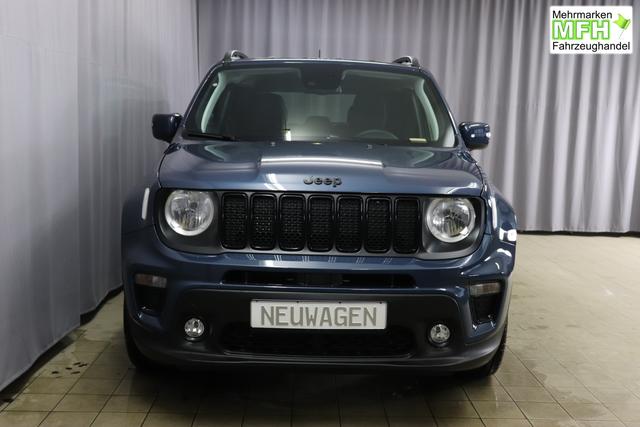 Jeep Renegade 1.5 T4 DCT7 e-Hybrid Limited 1469 96 kW435 Blue Shade Leder Schwarz "Navigationssystem 01K Design-Paket Black Pack 2XL Leder-Paket 2T2 Funktions-Paket 7KS Winter-Paket UGM Uconnect Smartouch 8.4 mit 8,4""-Touchscreen, Navigationssystem, Bluetooth, AUX-IN-und USB sowie DAB, Apple CarPlay&Android Auto und LIVE Services 070 Seitenscheiben hinten und Heckscheibe verdunkelt 108 18""-Leichtmetallfelgen, schwarz gl&auml;nzend 61P Blue Shade"