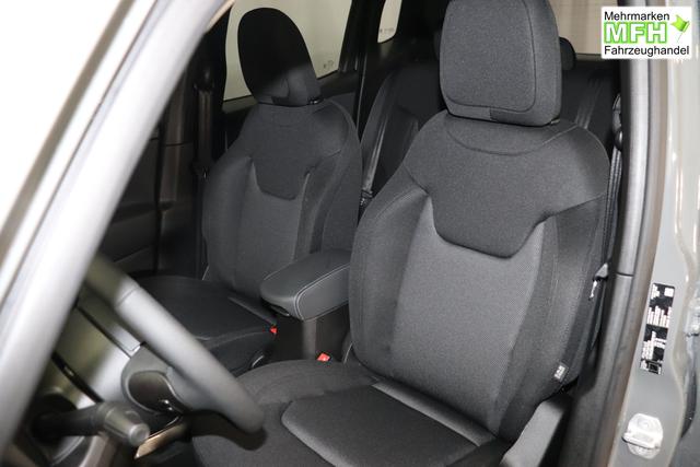 Jeep Renegade 1.5 T4 DCT7 e-Hybrid Longitude 503 Sting Grey 015 Stoff Schwarz "8CZ Sting Grey Business-Paket Longitude: Uconnect Smartouch 8.4 mit 8,4""-Touchscreen, Navigationssystem, Bluetooth, AUX-IN-und USB sowie DAB, Apple CarPlay&Android Auto und LIVE Services, Fahrersitz mit elektr. Lordosenst&uuml;tze 2-fach verstellbar" 1469 96 kW