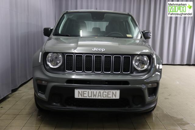 Jeep Renegade 1.5 T4 DCT7 e-Hybrid Longitude 503 Sting Grey 015 Stoff Schwarz "8CZ Sting Grey Business-Paket Longitude: Uconnect Smartouch 8.4 mit 8,4""-Touchscreen, Navigationssystem, Bluetooth, AUX-IN-und USB sowie DAB, Apple CarPlay&Android Auto und LIVE Services, Fahrersitz mit elektr. Lordosenst&uuml;tze 2-fach verstellbar" 1469 96 kW
