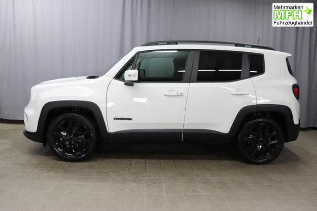 Jeep Renegade 1.5 T4 DCT7 e-Hybrid Limited 1469 96 kW296 Alpine White Leder Schwarz "Navigationssystem 01K Design-Paket Black Pack 2XL Leder-Paket 2T2 Funktions-Paket 7KS Winter-Paket UGM Uconnect Smartouch 8.4 mit 8,4""-Touchscreen, Navigationssystem, Bluetooth, AUX-IN-und USB sowie DAB, Apple CarPlay&Android Auto und LIVE Services 070 Seitenscheiben hinten und Heckscheibe verdunkelt 108 18""-Leichtmetallfelgen, schwarz gl&auml;nzend 5CA Alpine White"