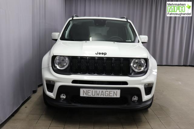 Jeep Renegade 1.5 T4 DCT7 e-Hybrid Limited 1469 96 kW296 Alpine White Leder Schwarz "Navigationssystem 01K Design-Paket Black Pack 2XL Leder-Paket 2T2 Funktions-Paket 7KS Winter-Paket UGM Uconnect Smartouch 8.4 mit 8,4""-Touchscreen, Navigationssystem, Bluetooth, AUX-IN-und USB sowie DAB, Apple CarPlay&Android Auto und LIVE Services 070 Seitenscheiben hinten und Heckscheibe verdunkelt 108 18""-Leichtmetallfelgen, schwarz gl&auml;nzend 5CA Alpine White"
