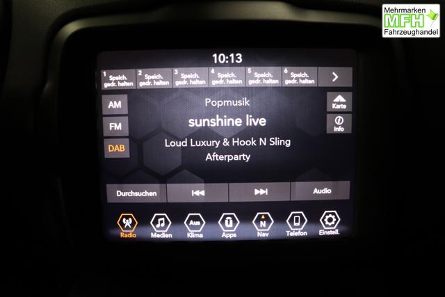 Jeep Renegade 1.0 T3 GSE Limited 999 88 kW470 Bikini Metallic 020 Stoff schwarz "2T2 Funktions-Paket CommandView&reg; Panorama-Glasschiebedach 2Y7 Business-Paket 7KS Winter-Paket 61Q Bikini Metallic", Beispielbilder, ggf. teilweise mit Sonderausstattung