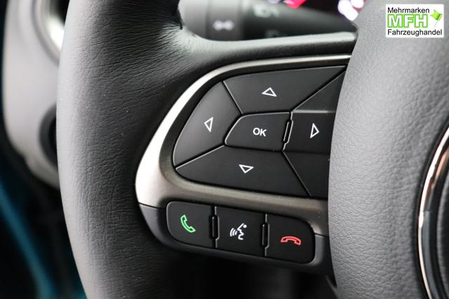 Jeep Renegade 1.0 T3 GSE Limited 999 88 kW470 Bikini Metallic 020 Stoff schwarz "2T2 Funktions-Paket CommandView&reg; Panorama-Glasschiebedach 2Y7 Business-Paket 7KS Winter-Paket 61Q Bikini Metallic", Beispielbilder, ggf. teilweise mit Sonderausstattung