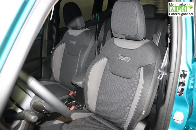 Jeep Renegade 1.0 T3 GSE Limited 999 88 kW470 Bikini Metallic 020 Stoff schwarz "2T2 Funktions-Paket CommandView&reg; Panorama-Glasschiebedach 2Y7 Business-Paket 7KS Winter-Paket 61Q Bikini Metallic", Beispielbilder, ggf. teilweise mit Sonderausstattung