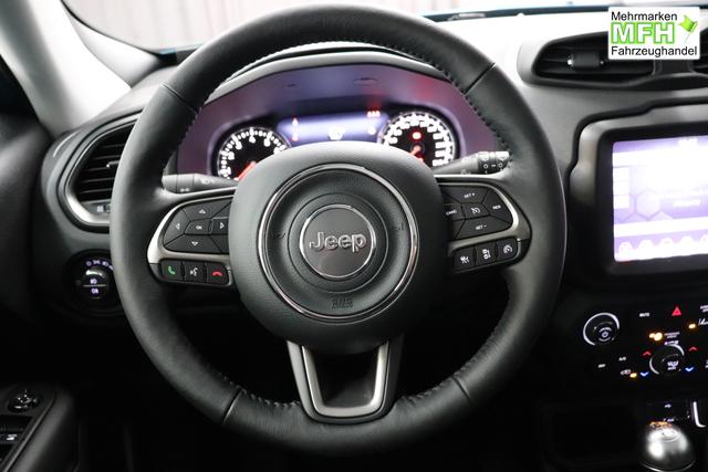 Jeep Renegade 1.0 T3 GSE Limited 999 88 kW470 Bikini Metallic 020 Stoff schwarz "2T2 Funktions-Paket CommandView&reg; Panorama-Glasschiebedach 2Y7 Business-Paket 7KS Winter-Paket 61Q Bikini Metallic", Beispielbilder, ggf. teilweise mit Sonderausstattung