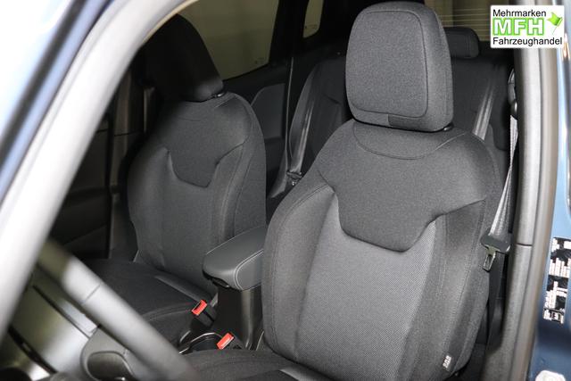 Jeep Renegade 1.6 Multijet 16V Longitude Diesel 1598 96 kW435 Blue Shade 015 Stoff schwarz "8F6 Reifen-Reparatur-Set (Kit Fix&Go) Business-Paket Longitude 070 Stark abgedunkelte Heckscheibe und Seitenscheiben hinten Blue Shade", Beispielbilder, ggf. teilweise mit Sonderausstattung