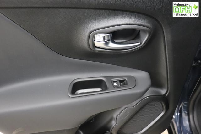 Jeep Renegade 1.6 Multijet 16V Longitude Diesel 1598 96 kW435 Blue Shade 015 Stoff schwarz "8F6 Reifen-Reparatur-Set (Kit Fix&Go) Business-Paket Longitude 070 Stark abgedunkelte Heckscheibe und Seitenscheiben hinten Blue Shade", Beispielbilder, ggf. teilweise mit Sonderausstattung