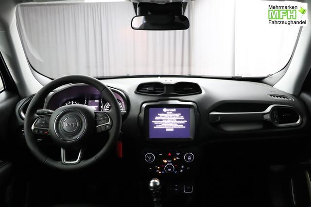 Jeep Renegade 1.6 Multijet 16V Longitude Diesel 1598 96 kW435 Blue Shade 015 Stoff schwarz "8F6 Reifen-Reparatur-Set (Kit Fix&Go) Business-Paket Longitude 070 Stark abgedunkelte Heckscheibe und Seitenscheiben hinten Blue Shade", Beispielbilder, ggf. teilweise mit Sonderausstattung