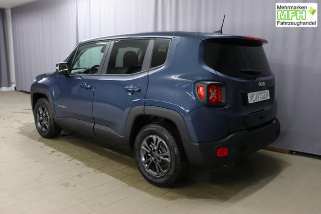 Jeep Renegade 1.6 Multijet 16V Longitude Diesel 1598 96 kW435 Blue Shade 015 Stoff schwarz "8F6 Reifen-Reparatur-Set (Kit Fix&Go) Business-Paket Longitude 070 Stark abgedunkelte Heckscheibe und Seitenscheiben hinten Blue Shade", Beispielbilder, ggf. teilweise mit Sonderausstattung