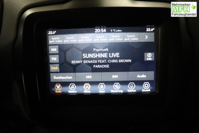 Jeep Renegade 1.5 T4 DCT7 e-Hybrid Limited 1469 96 kW296 Alpine White 020 Stoff Schwarz "7KS Winter-Paket 070 Seitenscheiben hinten und Heckscheibe verdunkelt 5CA Alpine White"