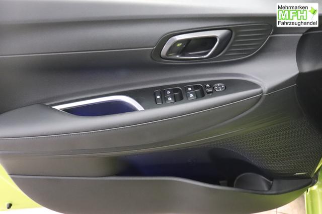 i20 (BC3) Trend Line 1.0 T-GDi 74kW Lucid Lime Metallic Sitzpolsterung in Stoff Schwarz PA4 Infotainment-Paket