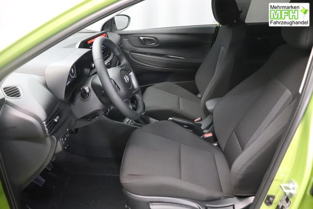 i20 (BC3) Trend Line 1.0 T-GDi 74kW Lucid Lime Metallic Sitzpolsterung in Stoff Schwarz PA4 Infotainment-Paket