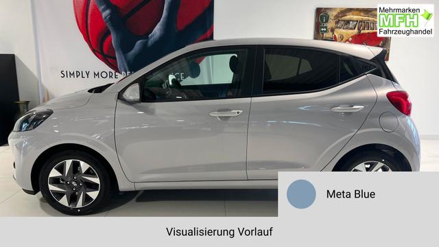 i10 GO Plus Meta Blue Vorlauf, Beispielbilder, ggf. teilweise mit Sonderausstattung