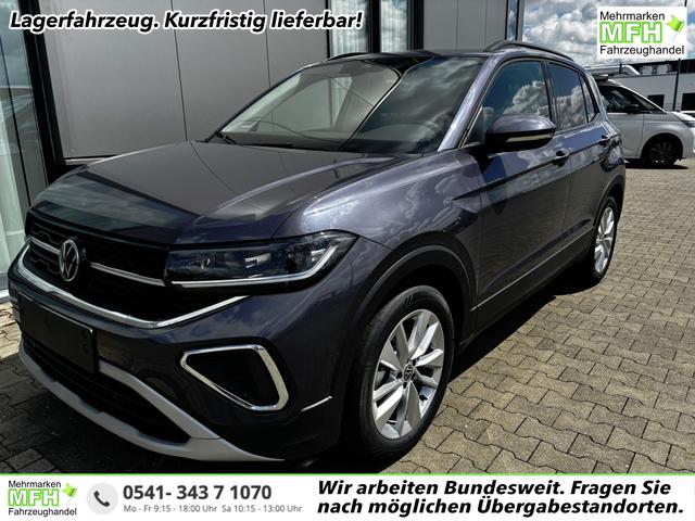 Volkswagen T-Cross - LIFE 1.0 TSI 115PS DSG/AUTOMATIK, Rauch-Grau-Metallic, Parksensoren v/h, Rückfahrkamera, Privacy-Glas, Sitzheizung, Climatronic, IQ LIGHT MATRIX-LED, Radio Ready2Discover+Wireless App-Connect, 17" Alu, KEYLESS, Lendenwirbelstütze, M-Lederlenkrad, Dachreling