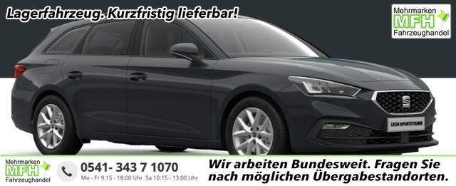 Seat Leon Sportstourer - Style 1.5 TSI 115PS, Fjord-Blau, 5 Jahre Garantie, 16" ALU, MATRIX-LED, Privacy-Glas, Winter-Paket, 3-Zonen-Climatronic, ParkAssist, Parksensoren v/h, R&uuml;ckfahrkamera, Radio 10,4" + Full-Link, Tempomat, M-Lederlenkrad, variabler Ladeboden