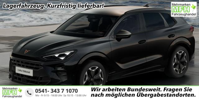 Cupra Terramar - Basis 1.5 e-TSI 150PS DSG, 5 Jahre Garantie, SCHWARZ-MET, AHK SCHWENKBAR, 19" Alu, NAVIGATION 19"; MATRIX-LED, KESSY, Alarm, Interieur Moon-Light, Elektr. Heckklappe, ACC, Climatronic, Parksensoren vorn/hinten, TOP-VIEW-Kamera, Intelligent-Drive-Paket, HEAD-UP