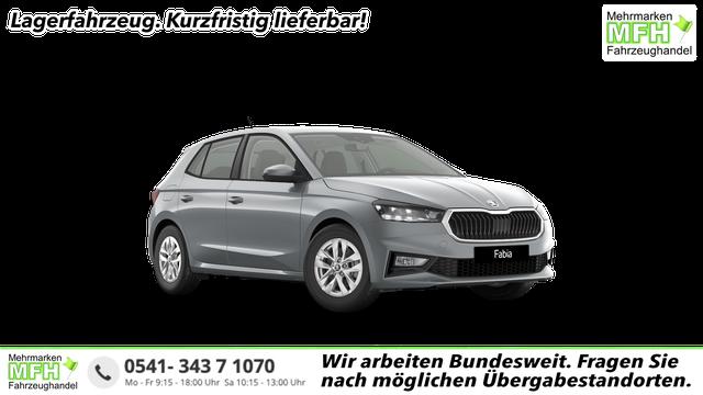 Skoda Fabia - Extra Plus 1.0 TSI 116PS, 5 Jahre Garantie, SMOKEY-SILBER METALLIC, CLIMATRONIC, BEHEIZTE FRONTSCHEIBE, SITZHEIZUNG, M-Lederlenkrad BEHEIZT, 15" ALU, Parksensoren hinten, R&uuml;ckfahrkamera, Infotainment 8", Virtual Cockpit, Tempomat, NSW, Wireless SmartLink