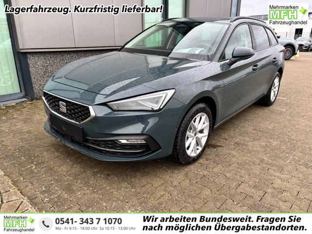 Seat Leon Sportstourer Style 1.5 TSI 115PS, Fjord-Blau, 5 Jahre Garantie, 16" ALU, MATRIX-LED, Privacy-Glas, Winter-Paket, 3-Zonen-Climatronic, ParkAssist, Parksensoren v/h, R&uuml;ckfahrkamera, Radio 10,4" + Full-Link, Tempomat, M-Lederlenkrad, variabler Ladeboden 
