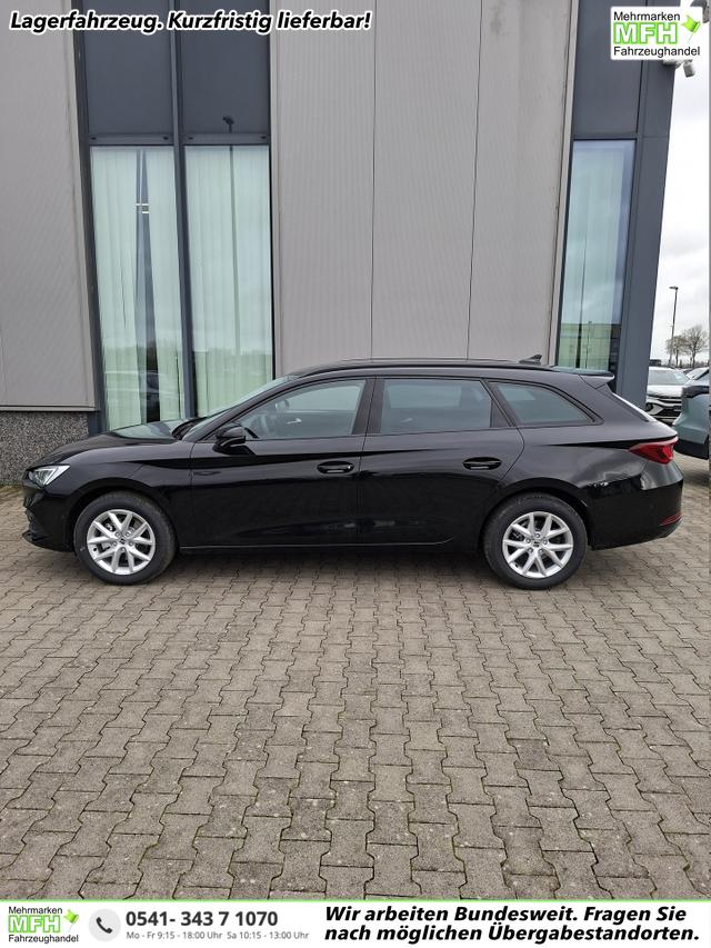 Seat Leon Sportstourer - Style 1.5 TSI 115PS, SCHWARZ-METALLIC, 5 Jahre Garantie, 16" ALU, MATRIX-LED, Privacy-Glas, Winter-Paket, 3-Zonen-Climatronic, ParkAssist, Parksensoren v/h, R&uuml;ckfahrkamera, Radio 10,4" + Full-Link, Tempomat, M-Lederlenkrad, variabler Ladeboden