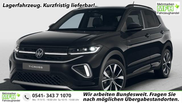 Volkswagen T-Cross - R-Line Limited 1.0 TSI 115PS, Deep-Black-Metallic, 5 JAHRE GARANTIE, ANH&Auml;NGERKUPPLUNG, CLIMATRONIC, SITZHEIZUNG, 18" Alu, MATRIX-LED, Adaptiver Tempomat ACC, Parksensoren, R&uuml;ckfahrkamera, Keyless, Abgedunkelte Scheiben, Radio "Ready2Discover" + App-Connect