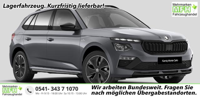 Skoda Kamiq - Monte Carlo 1.0 TSI 115PS, 5J GARANTIE, METALLIC, ELE. HECKKLAPPE, ANH&Auml;NGERKUPPLUNG, BEH. FRONTSCHEIBE, MATRIX-LED, PANORAMADACH, Sitzheizung, Lenkradheizung, Ladeboden, ACC, SIDE Assist, Virtual Cockpit 10", Parksensoren, Kamera, KESSY, Privacy, 17" Alu, Climatroni